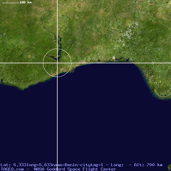 Satellite view of Benin-city